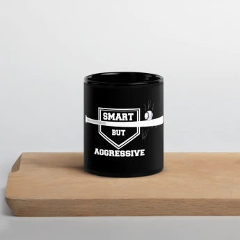 Smart but Aggressive Black Glossy Mug